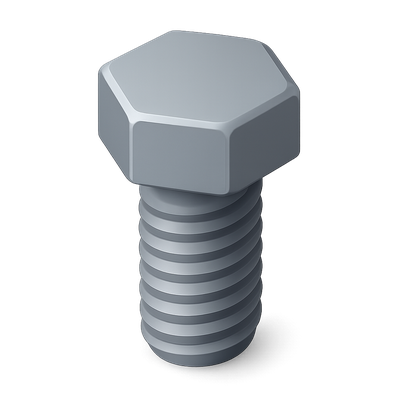 Stylish 3D Bolt Icon with Isometric View