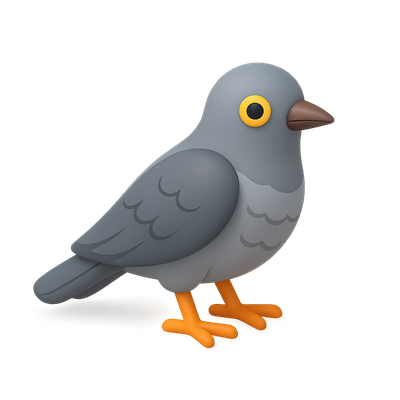 Stylized Cartoon Bird Illustration