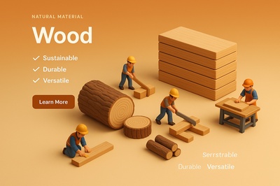Miniature Wooden Scene Featuring Craftsmanship and Sustainability