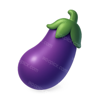 3D Render of a Glossy Eggplant with Vibrant Colors