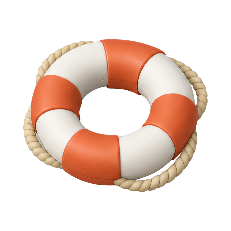 striped life ring on dock