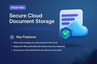 Secure Cloud Document Storage with Key Features Highlighted