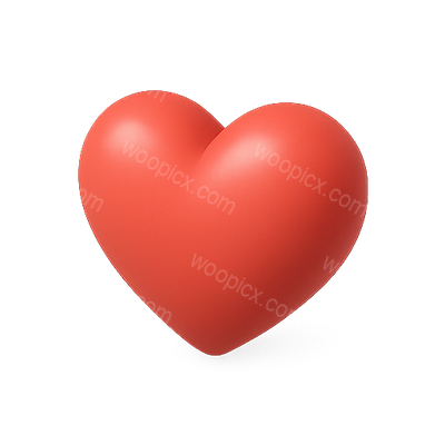 3D Rendered Heart Icon with Smooth Finish