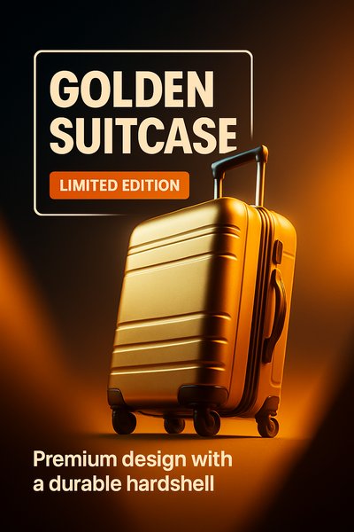 Stylish Golden Suitcase - Limited Edition Travel Gear