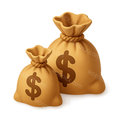 Realistic 3D Money Bags with Dollar Signs