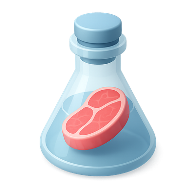3D Icon of Lab-Grown Meat in Flask