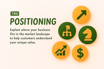 Business Positioning Concept Graphic with Icons