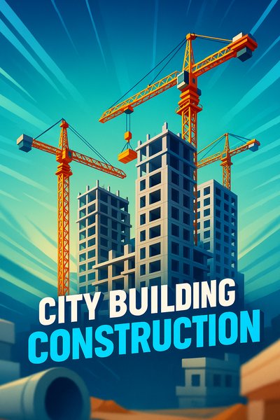 Dynamic City Building Construction with Tower Cranes