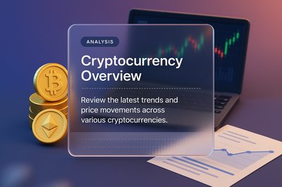 Crypto Desk with Price Graphs and Coins
