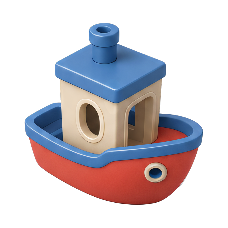 colorful benchy boat print