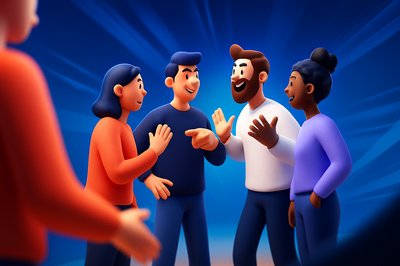 Dynamic Group Conversation in Engaging 3D Illustration