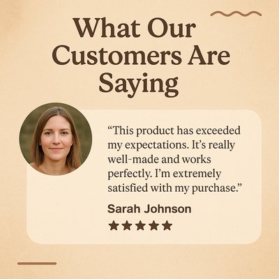 Boho Style Testimonial Page Design Featuring Customer Feedback