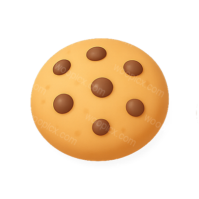 Realistic Cookie Icon with Chocolate Chips