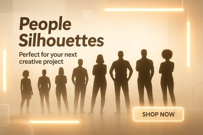 Silhouetted Figures for Creative Projects in Soft Lighting