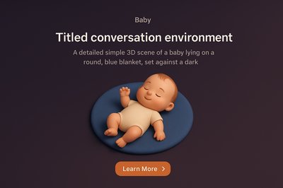 3D Scene Featuring a Baby on a Dark Background