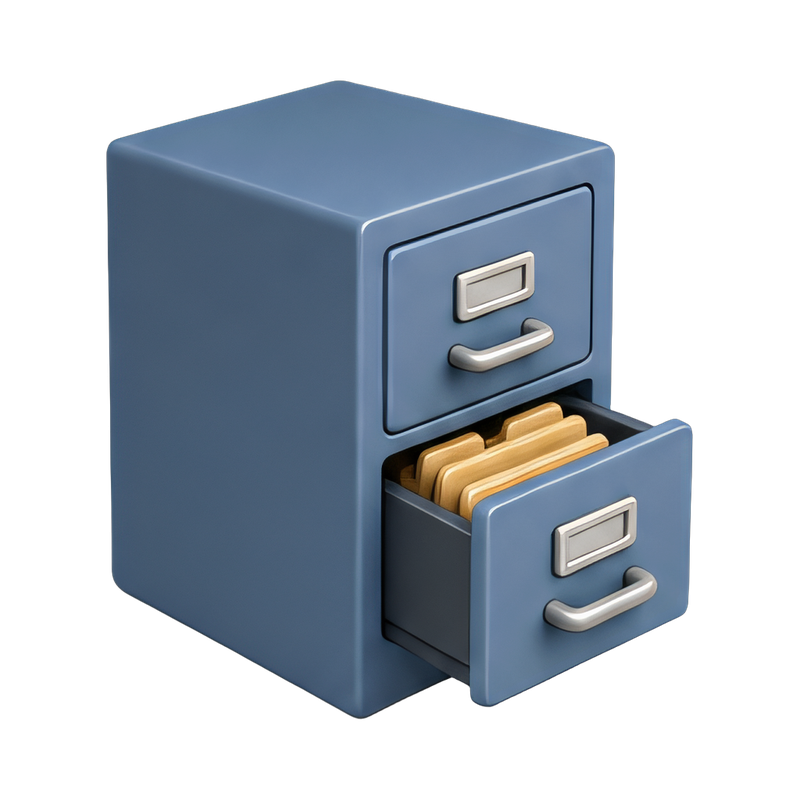 Open filing cabinet drawer
