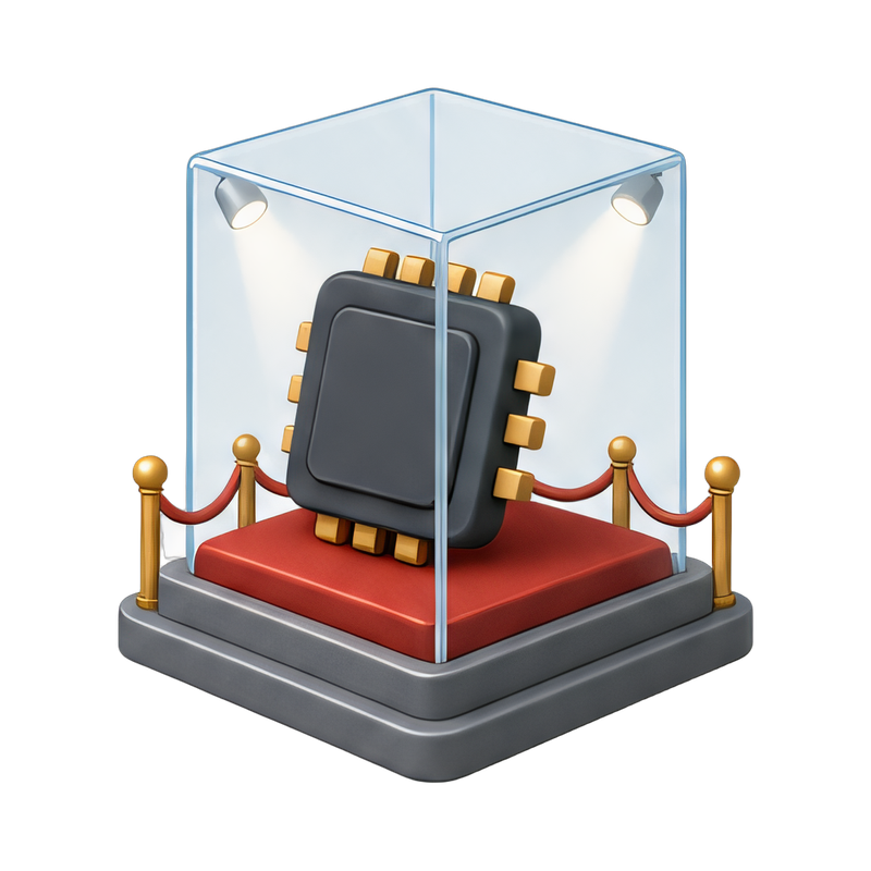 Premium chip in crystal case