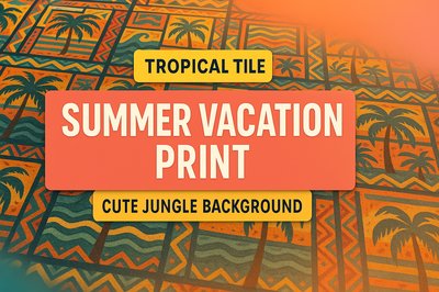 Vibrant Tropical Tile Summer Vacation Print Background