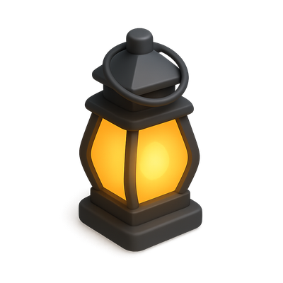 Stylish 3D Lantern Icon with Volumetric Effect