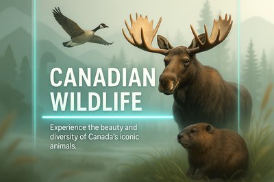 Illustrative Poster Showcasing Canadian Wildlife