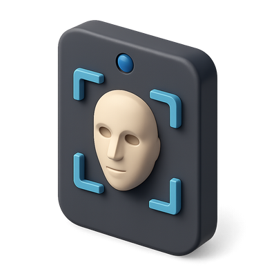 3D Facial Scanner Icon with Isometric Design