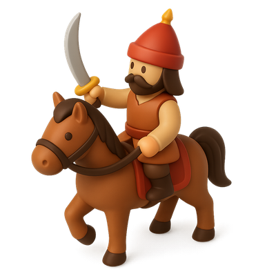 3D Icon of Ottoman Sipahi Cavalry on Horseback