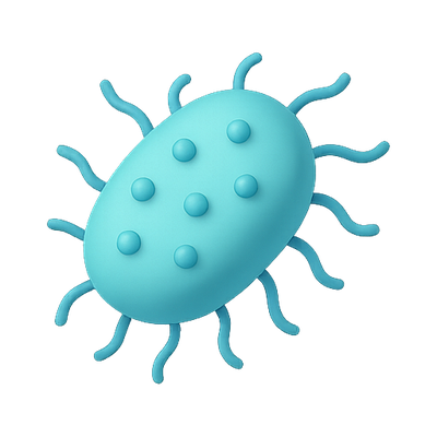 Stylized Bacterial Icon with a Modern Design