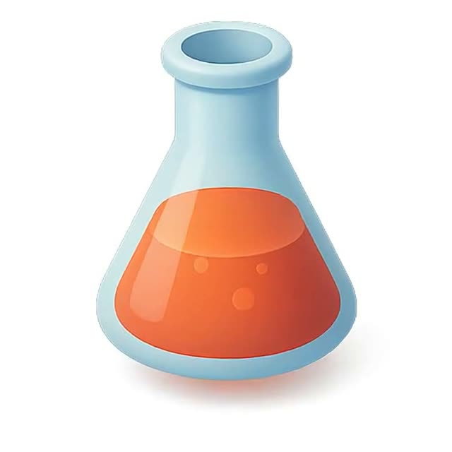 Colorful Laboratory Flasks with Liquid
