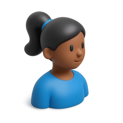 3D Isometric Icon of a Character in Blue