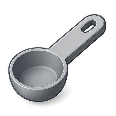 Stylish 3D Measuring Spoon Icon with Isometric View