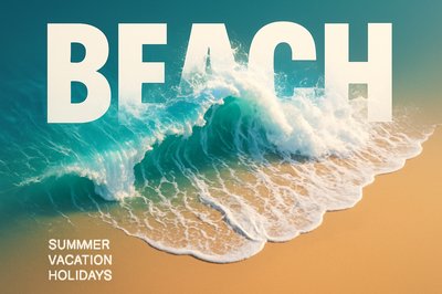 Bold Beach Waves: Summer Vacation Holidays Background