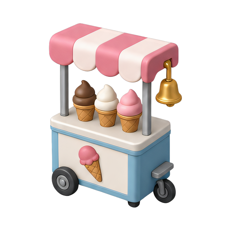 vintage ice cream cart