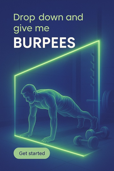 Engaging Neon Workout Scene Featuring Burpees