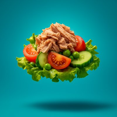 Vibrant Tuna Salad on a Bright Background