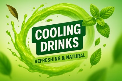 Vibrant Cooling Drinks Promotional Graphic