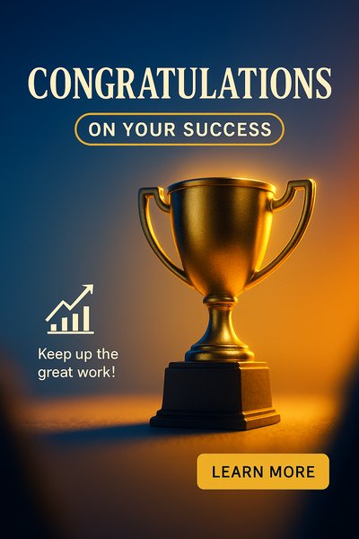 Celebratory Trophy Image for Success Recognition