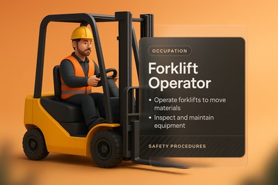 3D Illustration of a Forklift Operator in Action