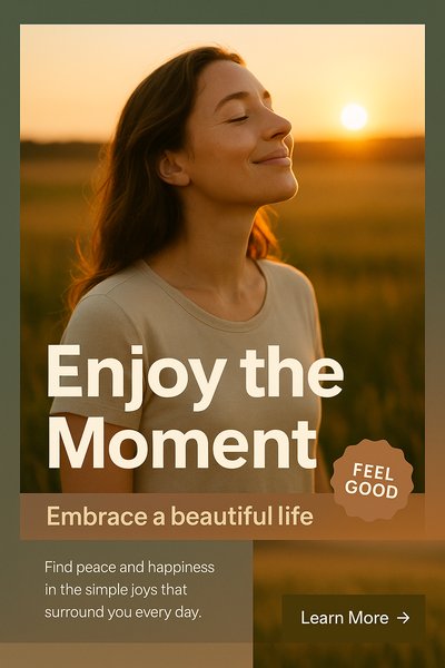 Serene Sunset Portrait of a Happy Woman in Nature