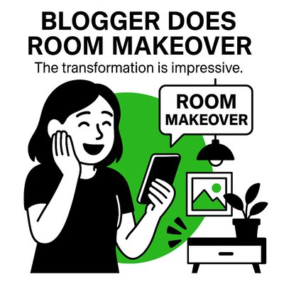 Illustrative Graphic of Room Makeover Blogger Reaction