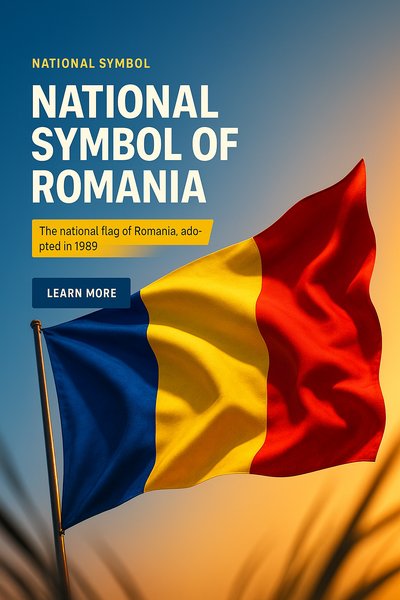 Romanian National Flag with Informative Overlay