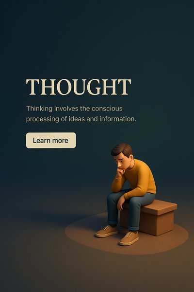 Realistic 3D Scene Depicting Thought Process