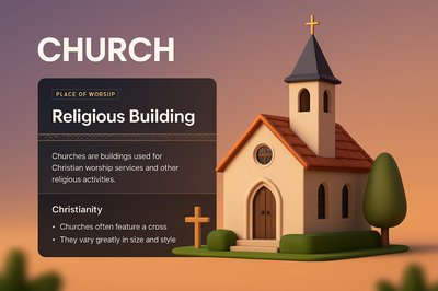 3D Church Design with Integrated Layout Elements