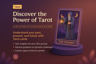 3D Tarot Illustration Landing Page Design