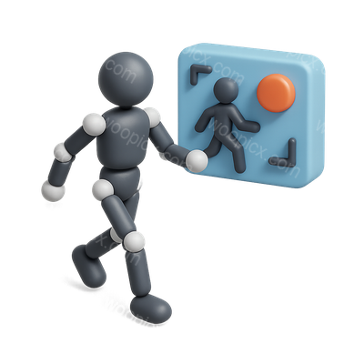 3D Motion Capture Icon in Isometric Perspective