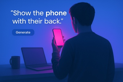 Vibrant Neon Phone Glow with Person in Focus