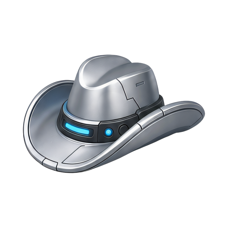 chrome cyber cowboy hat