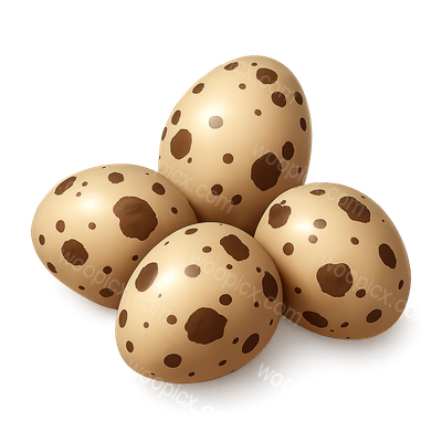 Realistic 3D Quail Egg Icon with Isometric View