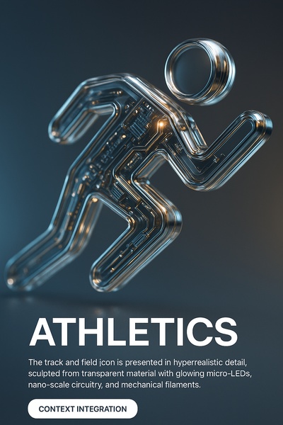 Hyperrealistic Athletics Symbol with Glowing Details