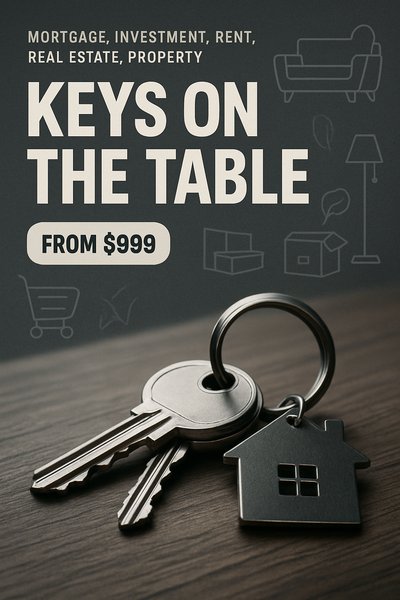 Stylish Apartment Keys Advertisement with Modern Design