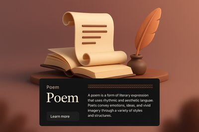 3D Illustration of Poem with Elegant Design